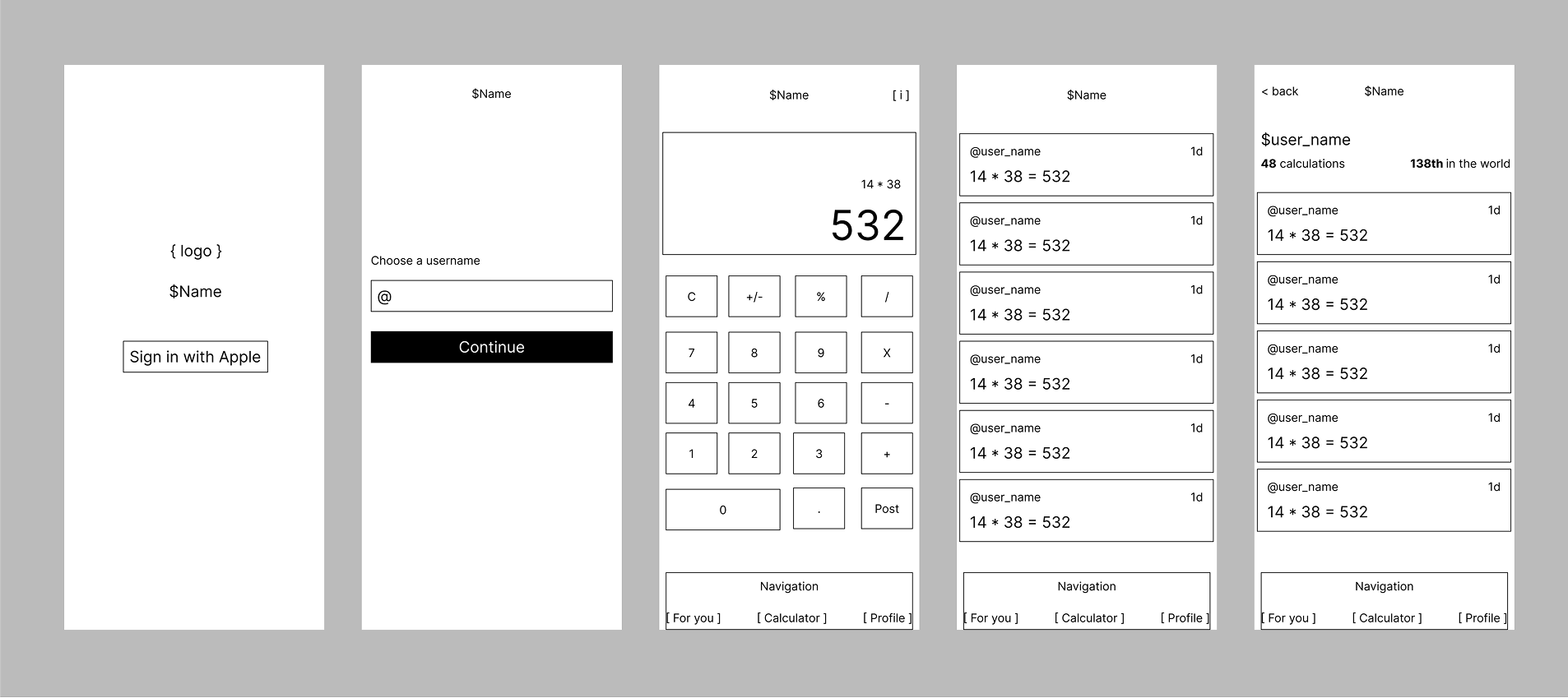 Calcul8r early prototypes